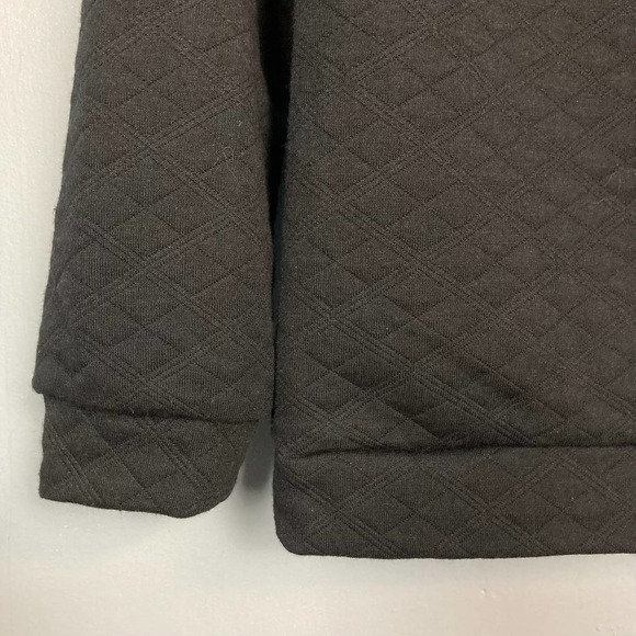 BROOME Allen Black Quilted Simple Love Life Quote Sweatshirt Juniors' Size M - Picture 12 of 12